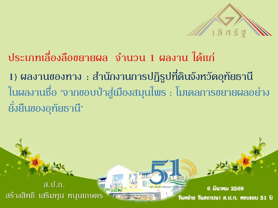 title - 15 ผลงาน กับการส่งเข้าประกวดรับรางวัลเลิศรัฐ ประจำปี พ.ศ. 2569 ของสำนักงานการปฏิรูปที่ดินเพื่อเกษตรกรรม (ส.ป.ก.)